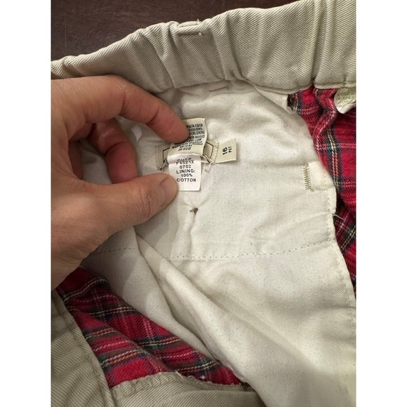 Vintage LLBean Ladies Flannel Lined Cargo Pants Beige Size 16 Petite READ - Picture 5 of 11